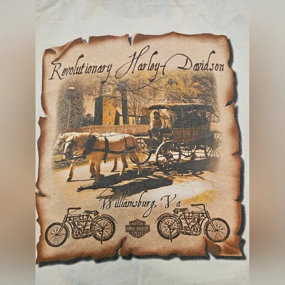Harley-Davidson T-Shirt in Cream. XL - Picture 5 of 8